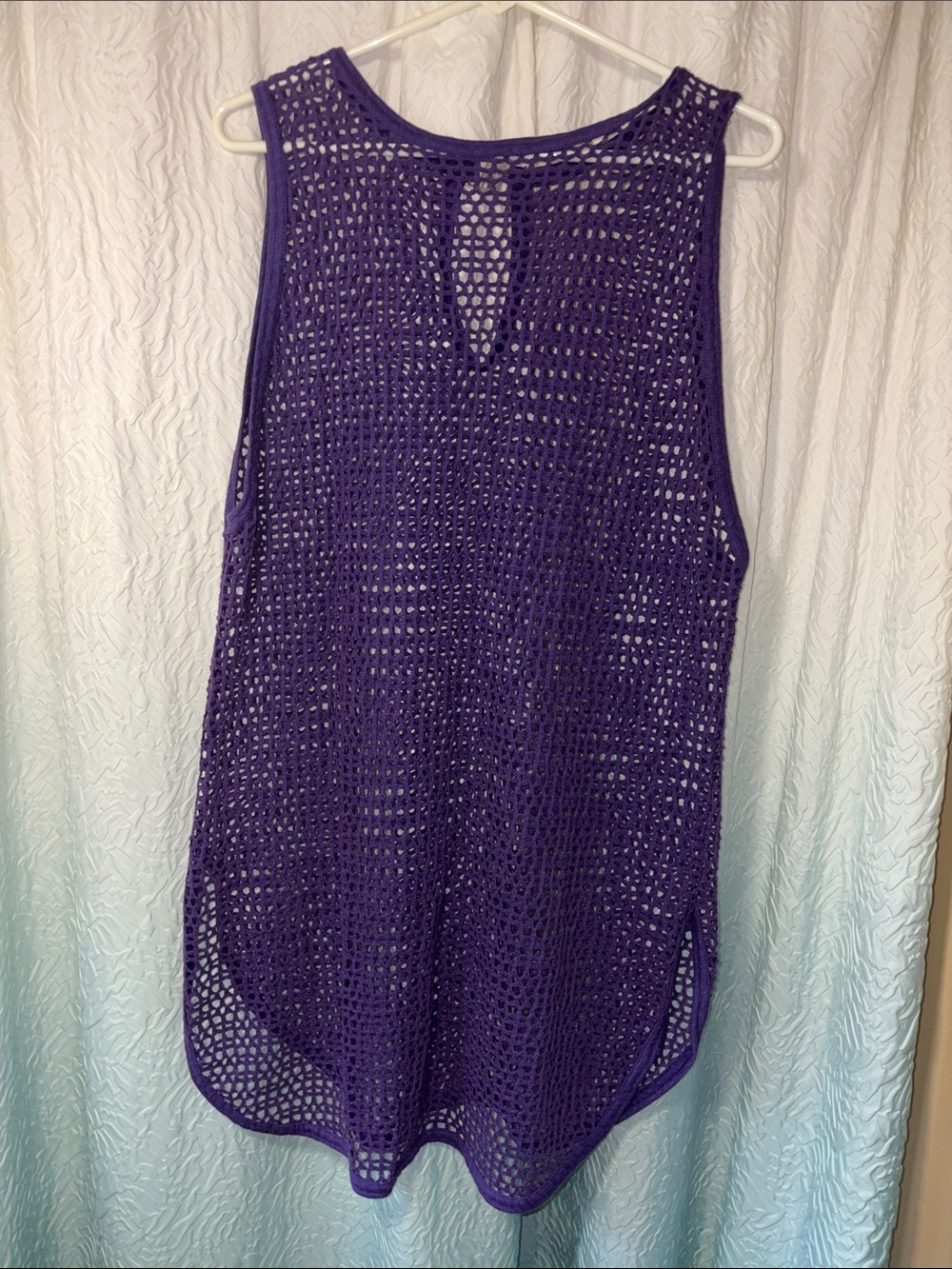 Purple Crochet Swim Coverup Tank
